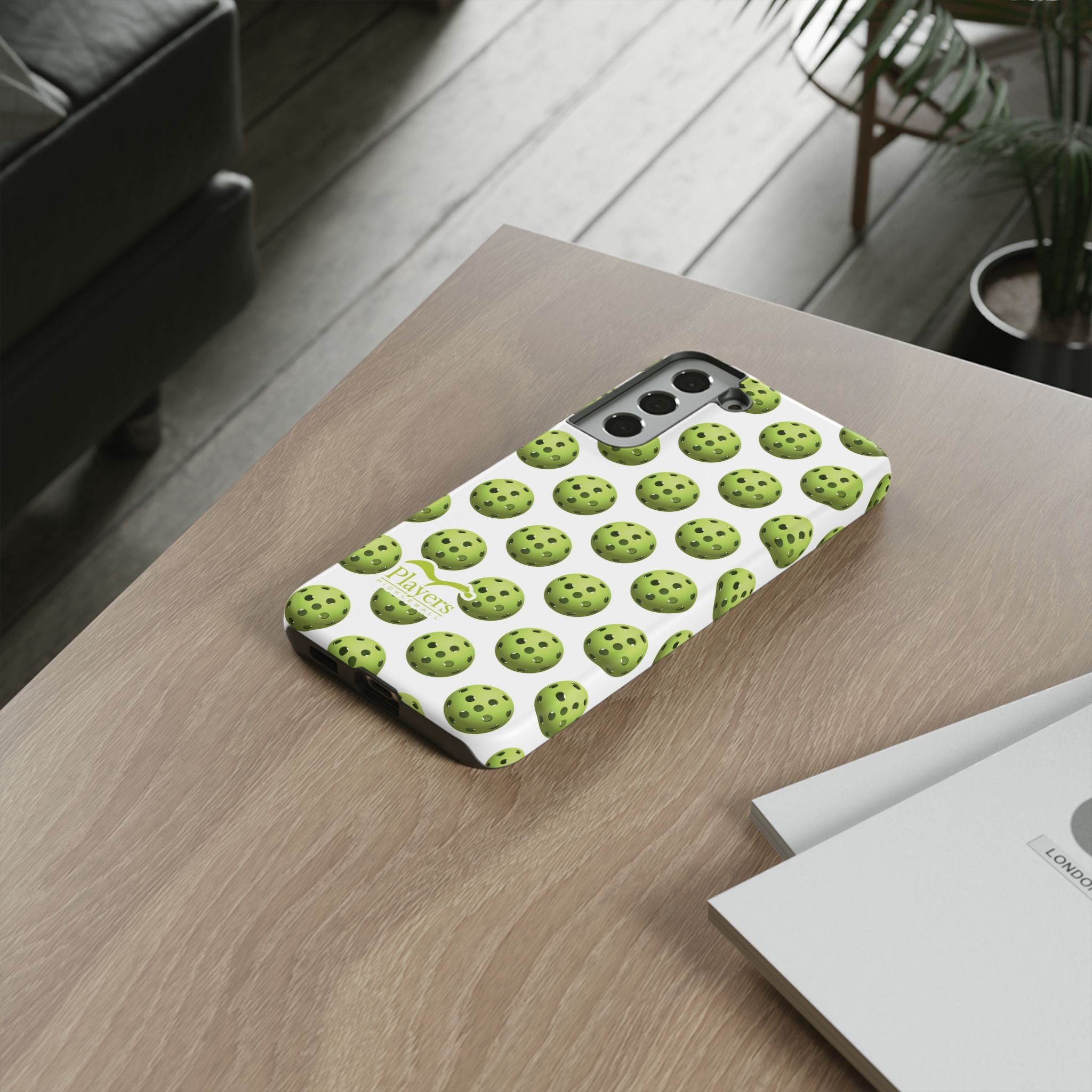 Pickleball Pattern Phone Cover (on White)