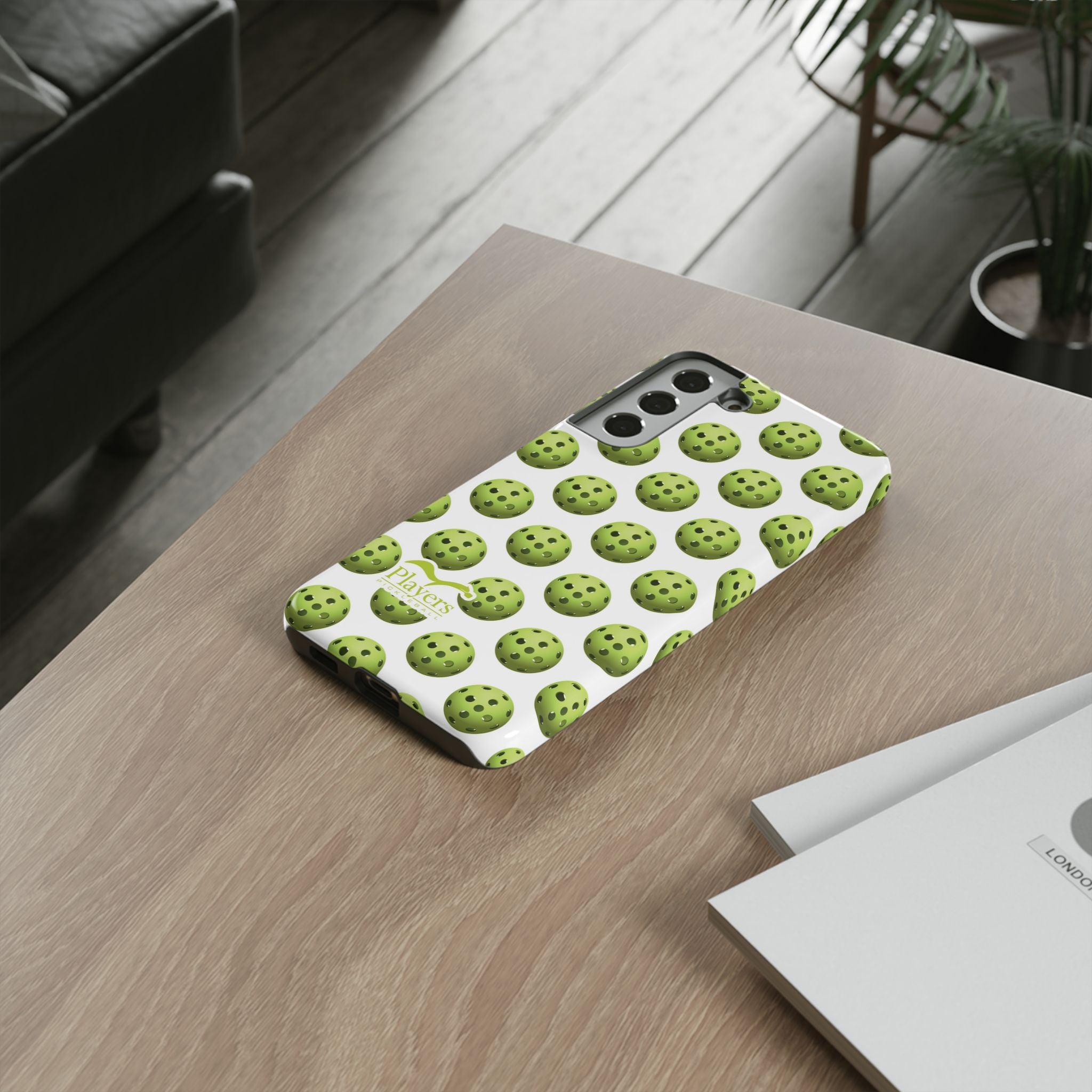 Pickleball Pattern Phone Cover (on White)