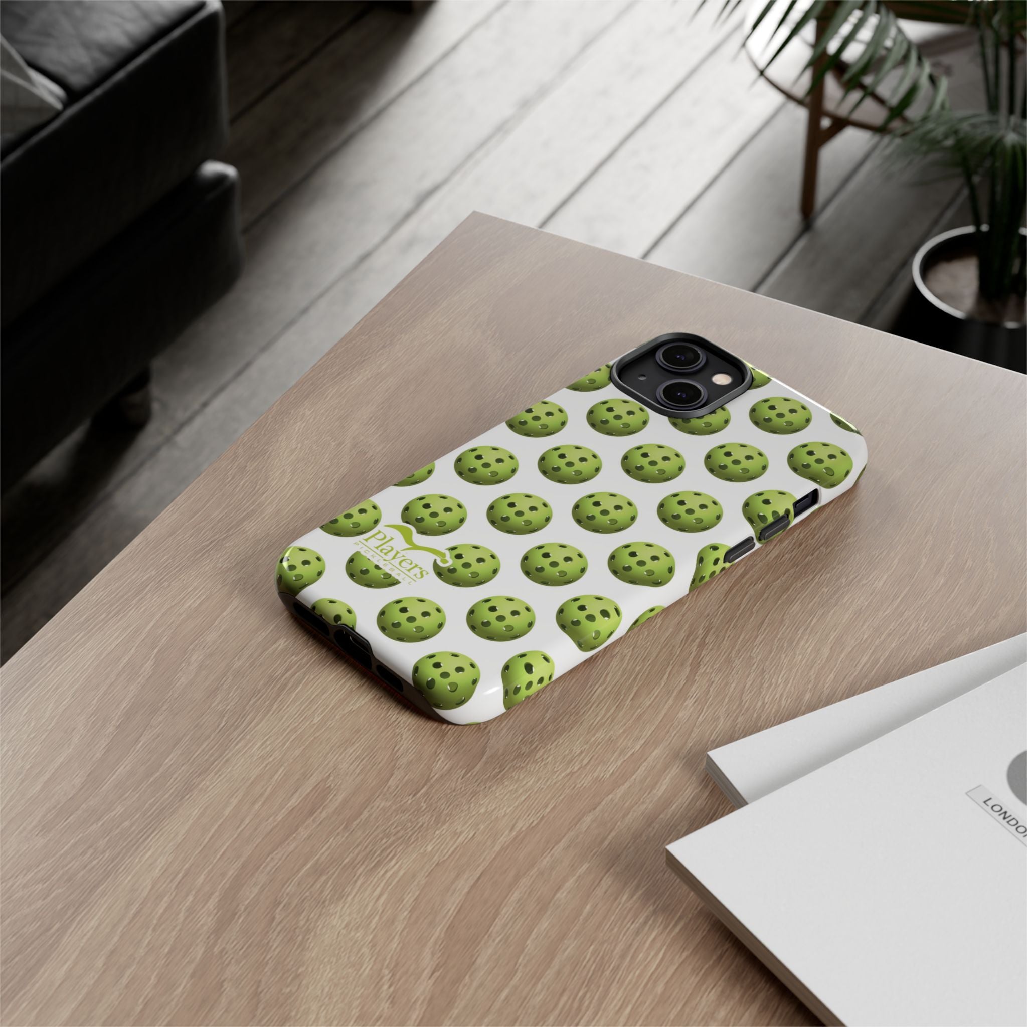 Pickleball Pattern Phone Cover (on White)