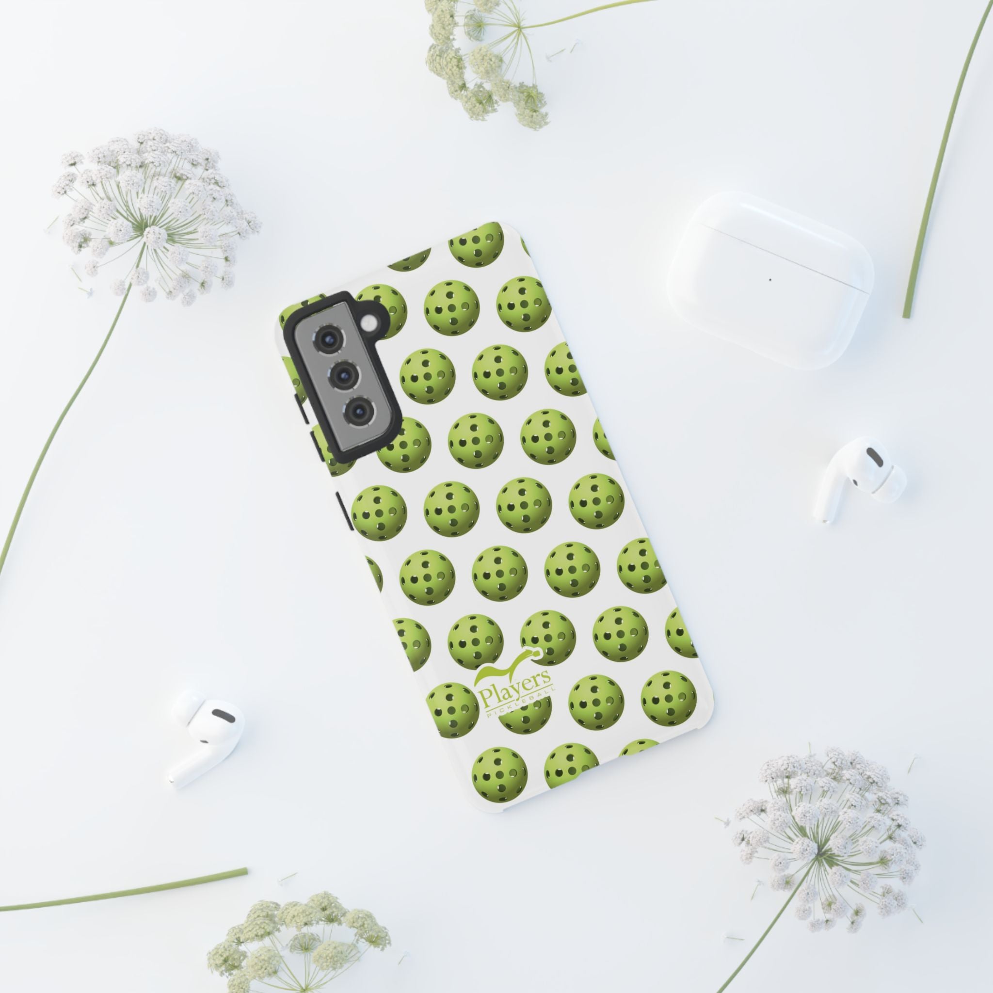 Pickleball Pattern Phone Cover (on White)