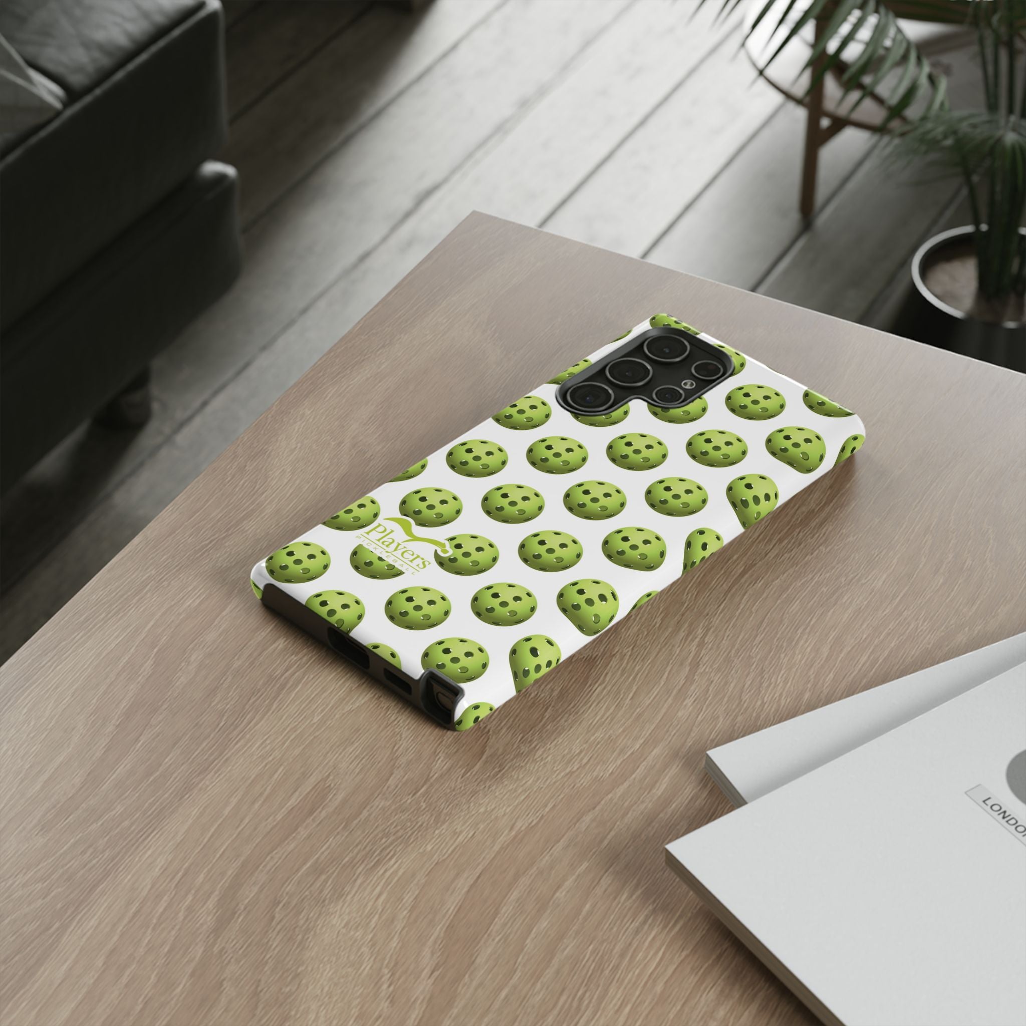 Pickleball Pattern Phone Cover (on White)