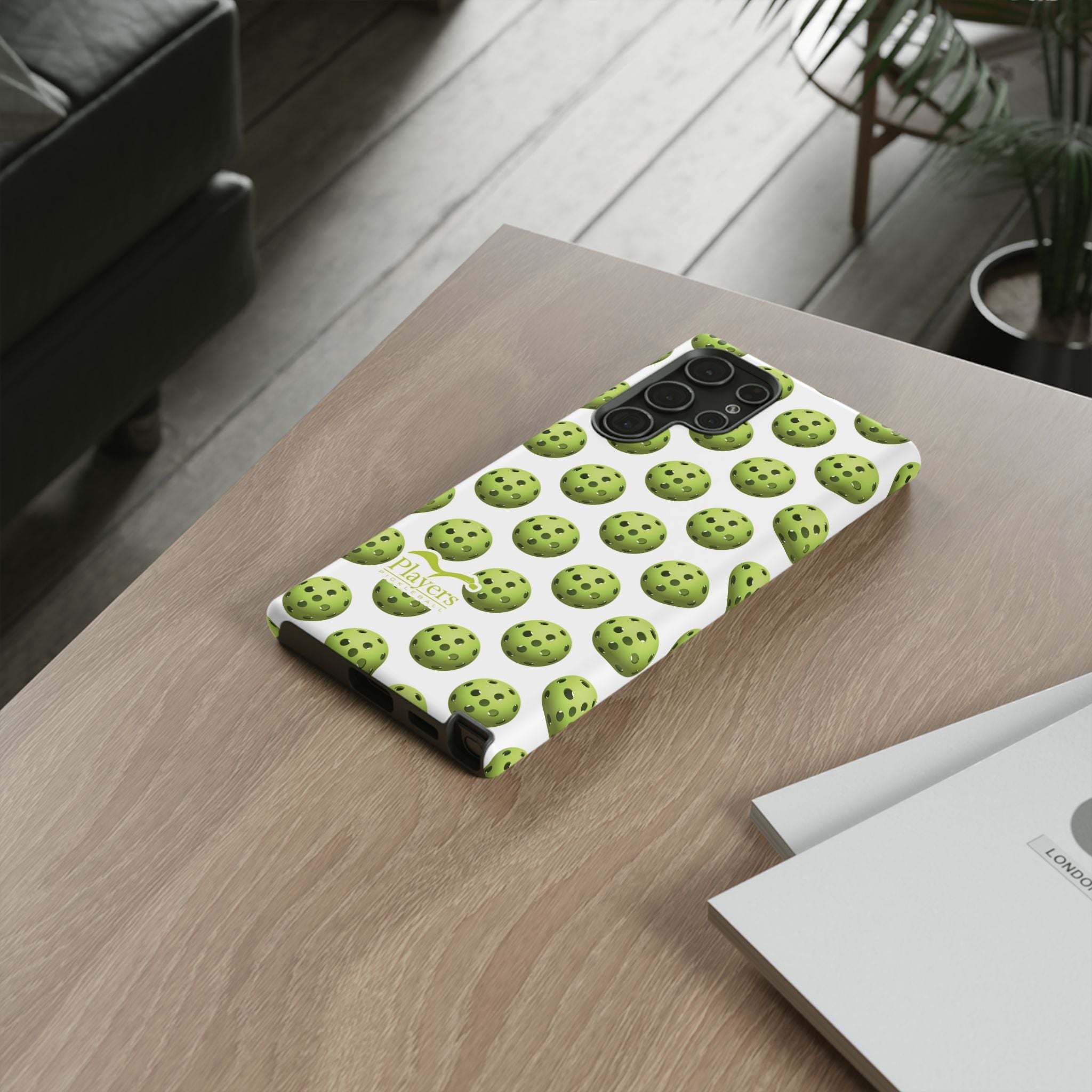 Pickleball Pattern Phone Cover (on White)