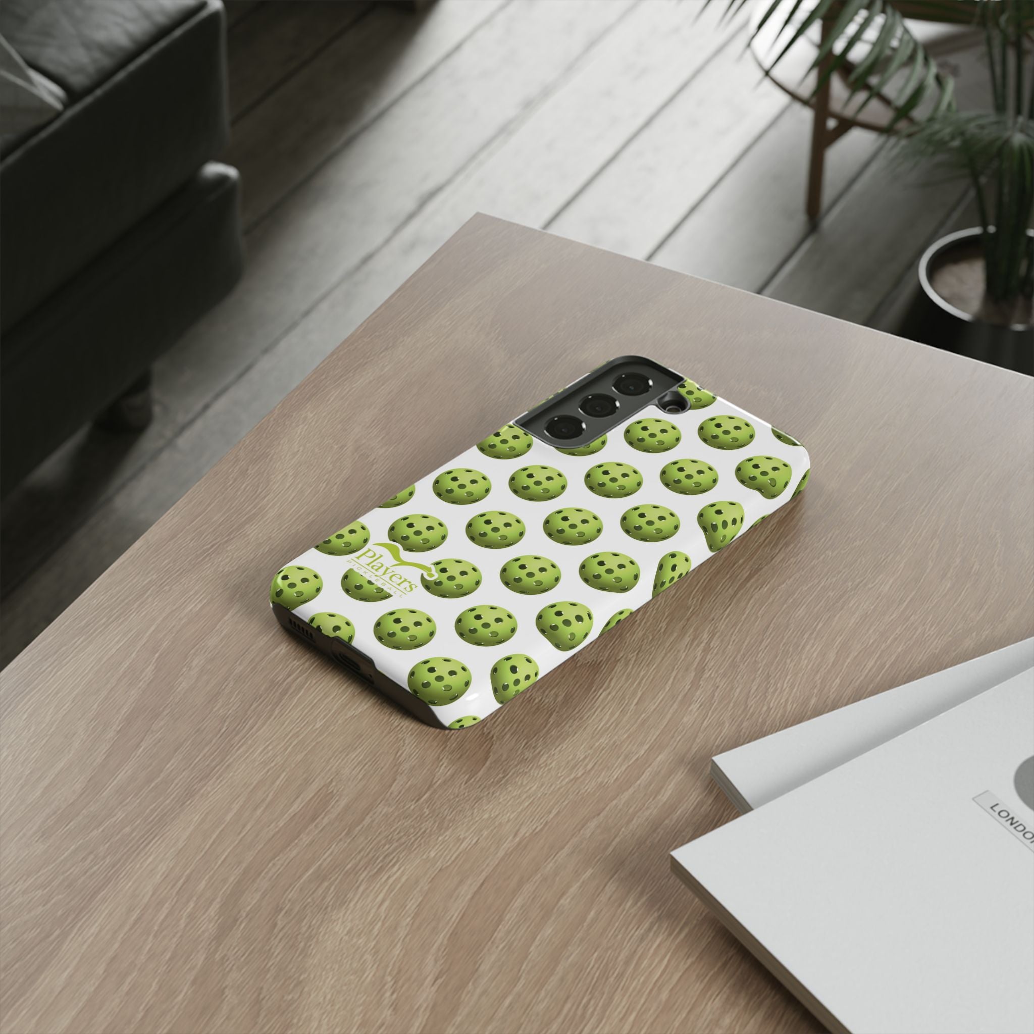 Pickleball Pattern Phone Cover (on White)