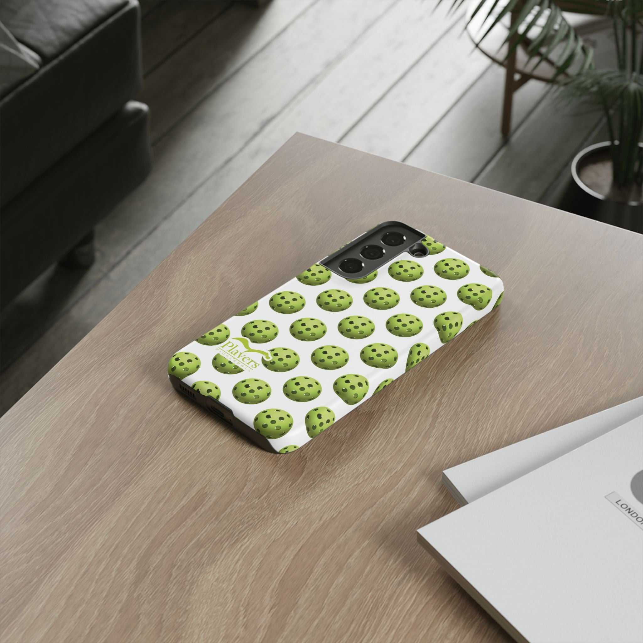 Pickleball Pattern Phone Cover (on White)