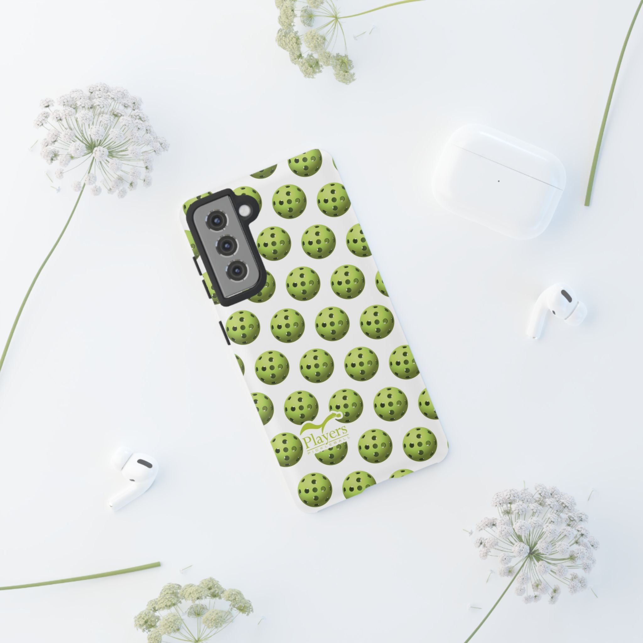Pickleball Pattern Phone Cover (on White)