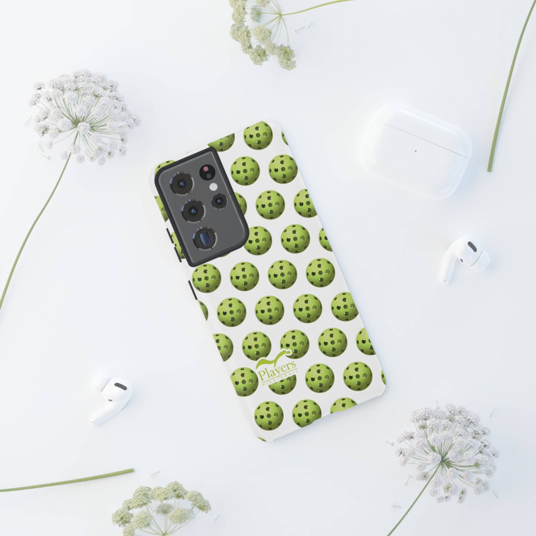 Pickleball Pattern Phone Cover (on White)