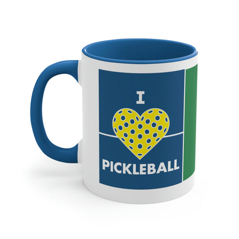 "I Love Pickleball" Court Coffee Mug, 11oz
